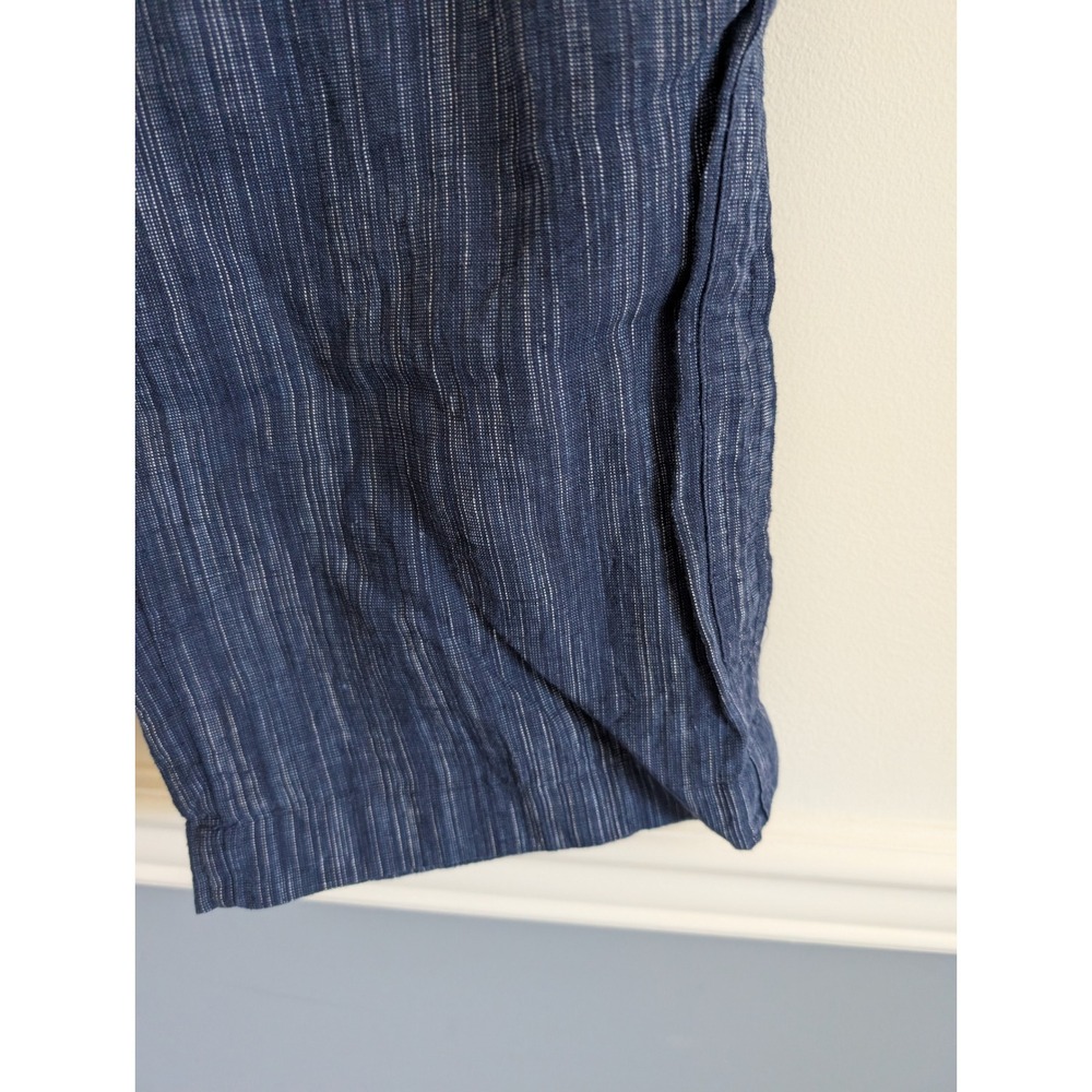 Athleta Cabo Linen Textured Wide Leg Pant Indigo Blue Stripe Size 2 beachy prep - Picture 3 of 7